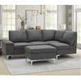 thumbnail image 2 of YODOLLA 85.5" Sectional Sofa with Armrest Storage, Right Facing Convertible Couch for Living Room, Gray, 2 of 7