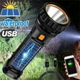 thumbnail image 1 of EastVita LED Solar Tactical Flashlight 1200mah Rechargeable Battery Waterproof Outdoor Camping Emergency Light, 1 of 8