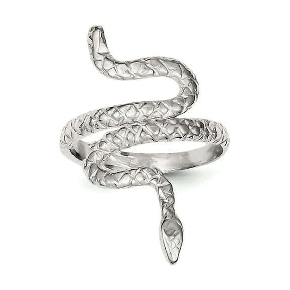 925 Sterling Silver Solid Textured Polished Snake Ring Size 6 Jewelry Gifts for Women - 3.3 Grams