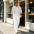 thumbnail image 7 of Resicozy Baggy Sweatpants Men Wide Leg Elastic Waist Drawstring Athletic Loose Jogger Lounge Sweat Pants with Pockets White 2XL, 7 of 7