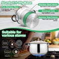 thumbnail image 3 of Vesteel 6 QT Stock Pot, Tri-Ply Bottom Stainless Steel Cooking Pot with Visible Lid, Induction Soup Pot Compatible with All Stoves, Stockpot for Stewing Simmering Boiling, Dishwasher Safe, 3 of 7