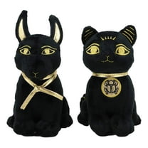 Ebros Bundle Deal. Egyptian Plush Black and Gold Bastet Cat & Anubis Stuffed Animal. So Cute!