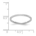 thumbnail image 2 of 14k Solid White Gold 1.2mm Criss-cross Pattern Stackable Band Ring Size 4 Stackable Ring for Women and Men, 2 of 2
