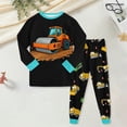 thumbnail image 2 of Paguaki Baby Pajamas Boys Pajamas Toddler Clothes Set Long Sleeve 3D Truck Long Pants Sleepwear Kids Pjs 2T-8T, 2 of 4