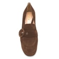 thumbnail image 3 of YDN Women Elegant Platform Chunky High Heels Pumps Buckled Round Closed Toe Slip On Dressy Prom Party Slide Shoes Size 7 Brown, 3 of 4