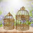 thumbnail image 4 of Factory Direct Craft Gold Gilded Garden Birdcage Set, Set of 2, Metal Decorative Birdcages, 4 of 5