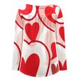 thumbnail image 5 of Qertyioot Cadeau de la Saint-Valentin! Blouse Décontractée Imprimée à Col Rond et Manches Longues pour Femmes, 5 of 5