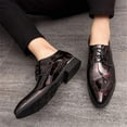 thumbnail image 6 of Men's Casual Leather Oxford Shoes Business Work Driving Casual Shoes Walking Shoes Fashion Boat Patent Leather Shoes Green 9.5 US, 6 of 7