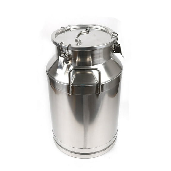 Milk Can Wine Pail Bucket Tote Jug with Lid Stainless Steel Can Restaurant 40L