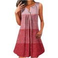 thumbnail image 2 of BEFOKA Robe Grande Taille pour Femmes, Robe d'Été en Liquidation pour Femmes, Robe Sans Manches à Col Rond Imprimé Coloré avec Boutons, 2 of 5