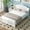 White, variant on Harper & Bright Designs Twin Size Wood Platform Bed with Headboard, Twin Elegant Flower Shape Platform Bed with Slat Support for Bedroom, White