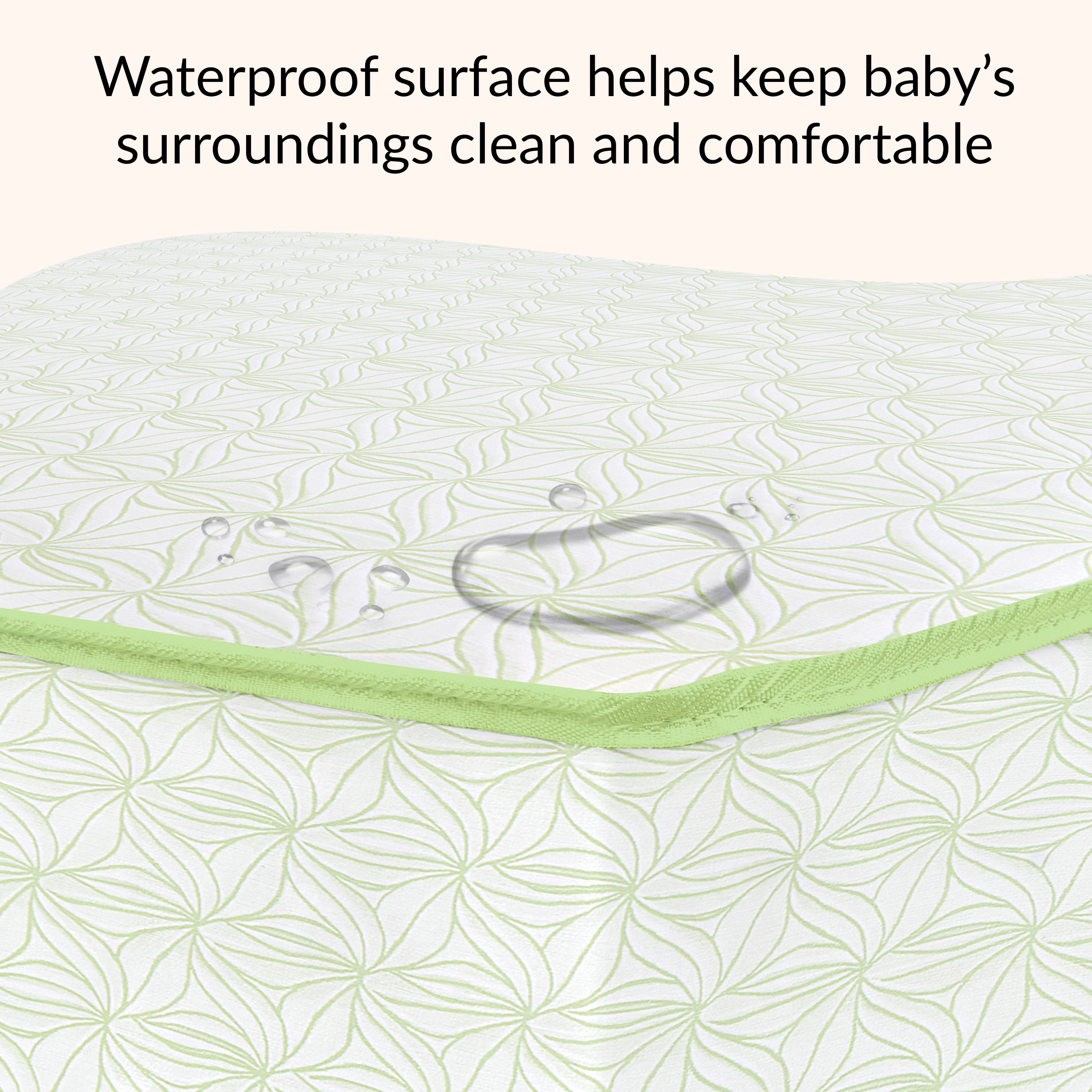 Dream On Me Snug Support 6” 150-Coil Inner Spring Crib & Toddler Mattress | Waterproof Vinyl Cover | Greenguard Gold Certified | Reinforced Edge Support | Green Floral