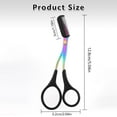 thumbnail image 2 of Eyebrow Trimmer Scissor, 2-in-1 Professional Eyebrow Scissor with Comb, Stainless Steel Precision Eyebrow Cutter, Curved Eye Brow Razor, Portable Hair Removal Makeup Tool for Women and Men .,Black, 2 of 7
