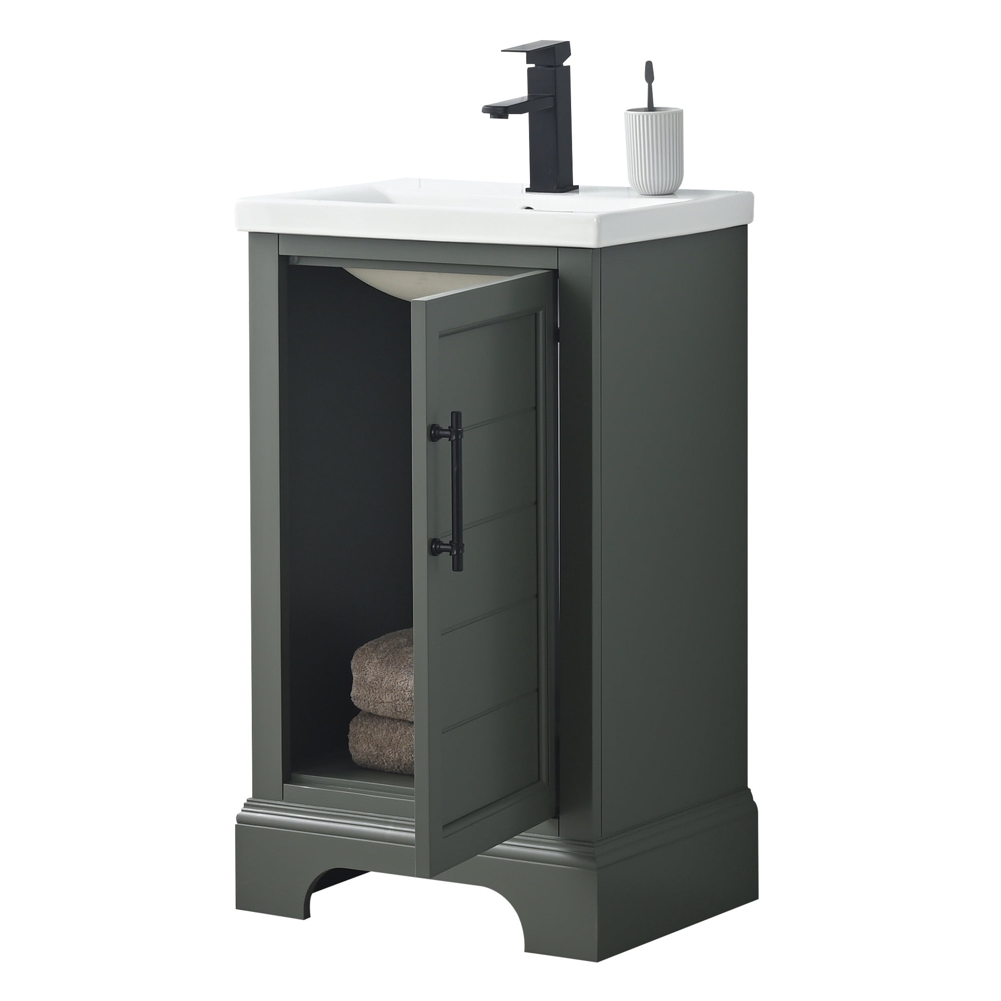 Vanity Art 20 Inch Single Bathroom Vanity with Sink and Top - Modern Freestanding Cabinet with Soft Closing Door