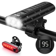 RUNACC LED Bike Light Rechargeable 2000LM Super Bright Bicycle Lights 6-Switch Modes Front Light, Black