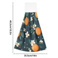 thumbnail image 6 of Yayeee Kitchen Hanging Hand Towels Set of 2 with Loop Bathroom Absorbent Tie Towel, Green Floral Oranges, 6 of 7