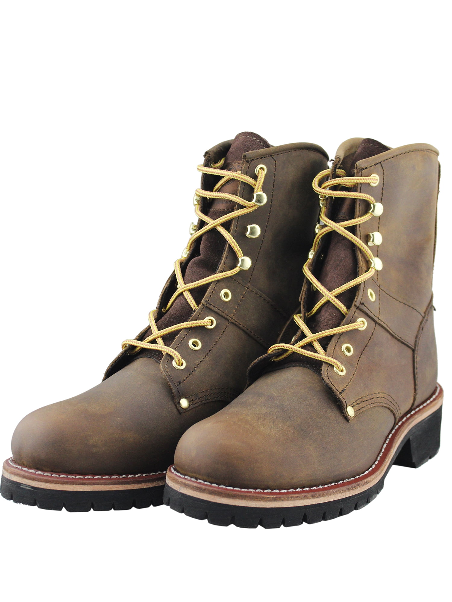 Tanleewa Mens Leather Boots Classic Handmade Looger Boots Lace Up