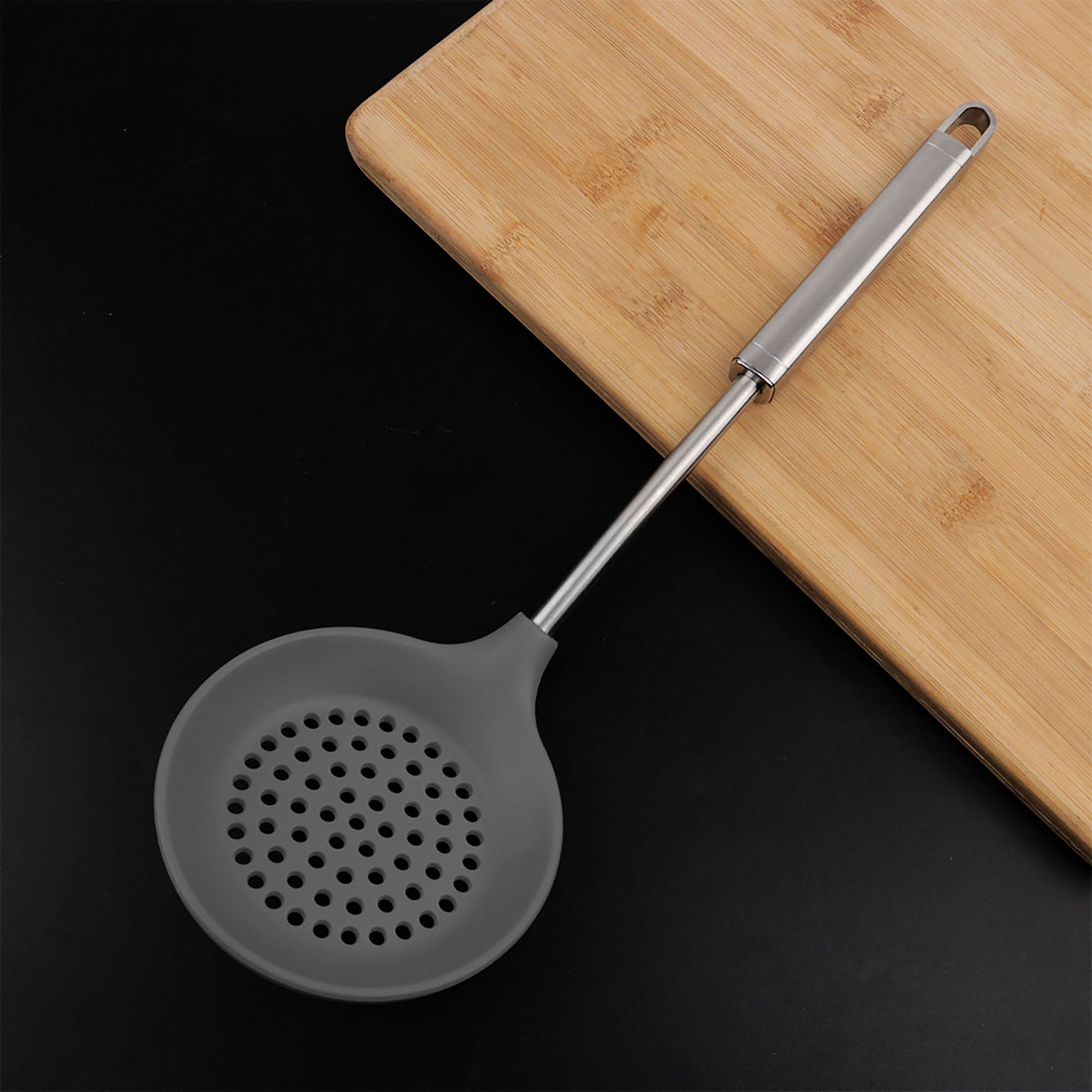 14.4" Length Silicone Slotted Spoon Restaurant Kitchen Scoop Skimmer Utensil Cooking Supplies