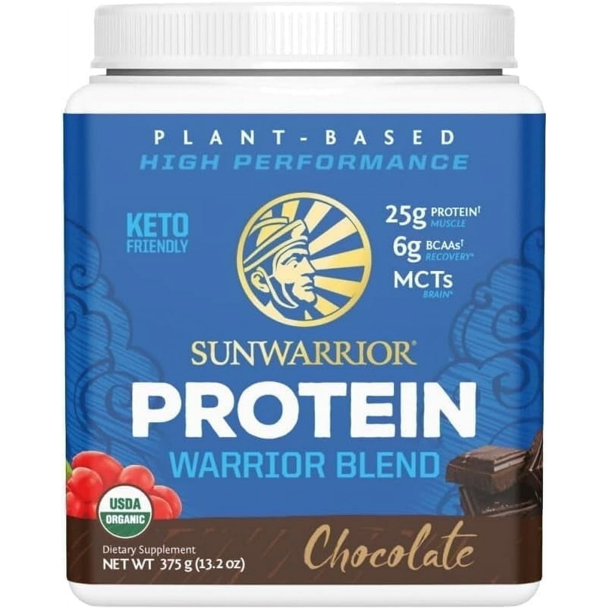 (2 pack) Sunwarrior Warrior Blend Chocolate Vegan Protein Powder 15 Servings