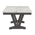 thumbnail image 4 of 7Pc Dining Room Set Faux Marble Table Upholstered Wing Back Chairs Gray Finish Furniture, 4 of 7