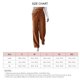 thumbnail image 4 of Pantalones sueltos de cintura alta para mujer, pantalón largo recto con cierre de botones de Color puro, color naranja, XXL, 4 of 4