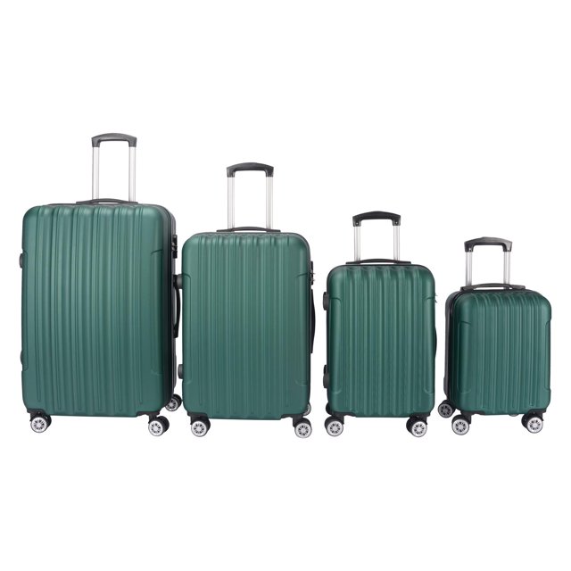 Set de 4 Maletas Check In ABS Resistente Amplias y Ligeras Verde Unitalla