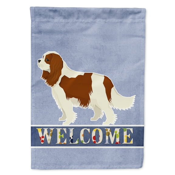 Carolines Treasures CK3588GF Cavalier Spaniel Welcome Flag Garden Size Small multicolor