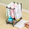 thumbnail image 6 of PuSpu Kitchen Dishcloth Drying Rack Wall Mounted 27x20x14cm 1-Pack Black Iron Frame No-Drill with Drain Tray Space-Saving Towel Organizer for Kitchen Sink Area, 6 of 7