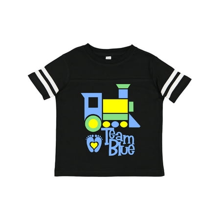 

Inktastic Team Blue Block Train and Blue Footprints Gift Toddler Boy or Toddler Girl T-Shirt
