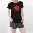 thumbnail image 2 of NAMTYQX Tshirts Shirts for Women Patterns Plus Size Cool Crewneck Short Sleeve Gemustert Stretch Relaxed Fit Trendy Graphic Tees for Women Black Size 4XL, 2 of 5