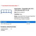 thumbnail image 2 of Head Gasket - Compatible with 1975 - 1995 Chevy G20 5.7L V8 1976 1977 1978 1979 1980 1981 1982 1983 1984 1985 1986 1987 1988 1989 1990 1991 1992 1993 1994, 2 of 2