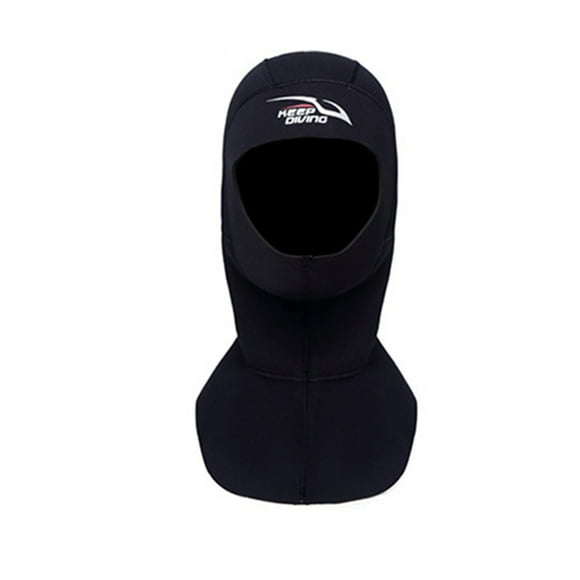 Keep Diving DH-321 Nylon Dive Cap Cold-proof Flexible Hood Men Women Head Cover Surfing Leakproof Underwater Hat Watersports Black Line L