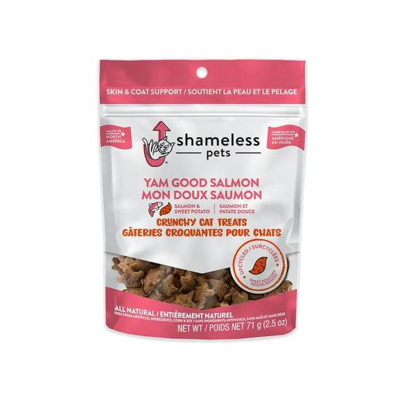 Shameless Pets Yam Good Salmon Crunchy Cat Treats With Upcycled Ingredients, 71 g