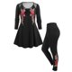 thumbnail image 1 of Conjunto de Pijama de Talla Extra de Panel de Malla de Flores con Aplicación Rosegal Pijamas y Batas Tallas Grandes, 1 of 5