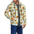 thumbnail image 3 of Zip Up Hoodies for Men - Vintage White Polka Dot Sunflower Long Sleeve Comfrt Men'S Fashion Hoodies & Sweatshirts, Jackets for Men Hoodies Pullover Clothing Clothes with Pouch, 3 of 5