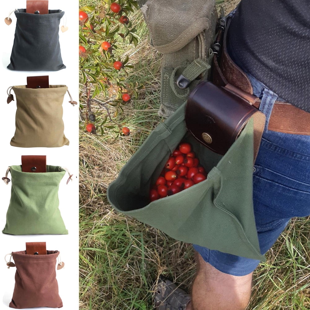 Waxed Canvas Mushroom Foraging Bag Collapsible Outdoor Camping