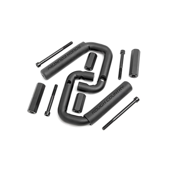 Rough Country Front Black Steel Grab Handles for 07-18 Jeep Wrangler JK - 6501