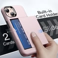 thumbnail image 4 of JETech Wallet Case for iPhone 13 6.1-Inch with Card Holder, Dual Layer Shockproof Protective Phone Cover, Sliding Hidden Slot (Pink), 4 of 6