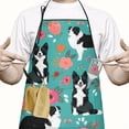 thumbnail image 2 of Border Collie Dog and Flower Florals Apron-Garden Aprons for Women with Pockets-Cotton Linen Waterproof Kitchen Cooking Gardening Aprons Adjustable for Kitchen,Cooking,BBQ and Salon 33x27 Inch, 2 of 4