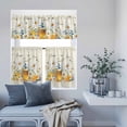 thumbnail image 6 of 3 Piece Kitchen Curtains and Valances Set White Daisy Cafe Curtains 36 Inch Length Spring Floral Elegant Pastoral Bees Watercolor Valance & Tier Curtain for Living Room Bedroom 54"x18"+27"x36"*2, 6 of 6