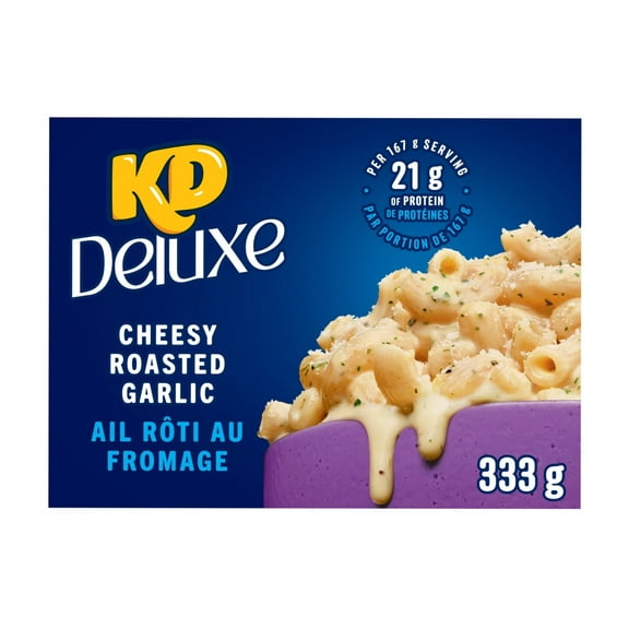 KD Kraft Dinner Deluxe CHEESY ROASTED GARLIC Mac & Cheese, 333g/11.7 oz