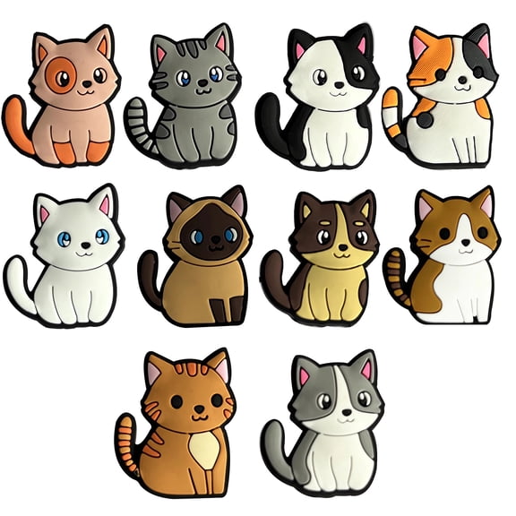 10pack Adorable Cartoon Cats Tennis Dampeners for Reduction and Comfort