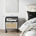 Nathan James Mina Accent Nightstand Table with Rattan Storage Door