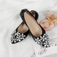 thumbnail image 1 of Women's Rhinestone Flats Sequins Wedding Shoes Comfort Ballet Flat Shoe Low Heel Dress Shoes, 1 of 4
