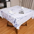thumbnail image 2 of Blue Oval Tablecloth 60X84 Inch Green Floral Table Cloth Waterproof Spill-Proof & Oil-Proof Table Cover for Indoor Outdoor Party Decor, 2 of 6