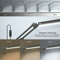 thumbnail image 2 of Lámpara de escritorio moderna con brazo oscilante, luz de protección ocular con 10 niveles de brillo, LED de bajo consumo, lámpara de escritorio ajustable para leer, coser, 2 of 5