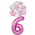 thumbnail image 1 of Rosa cachorro pata temática cumpleaños vajilla para fiesta decoraciones perro pata fiesta suministros imprimir Banner platos de papel taza servilletas globo, 1 of 4