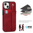 thumbnail image 5 of for iPhone 15 Wallet Case with RFID Blocking Card Holder, Hand Wrist Strap Kickstand, Premium PU Leather Shockproof Anti-Scratch Heavy Duty Protection Back Cover Men Women, Red, 5 of 7