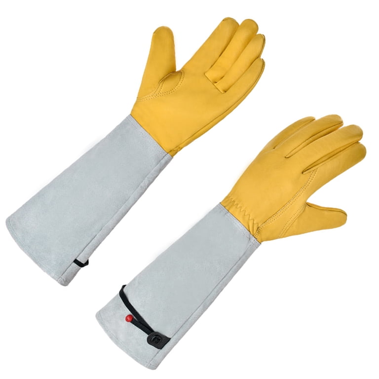 Cactus & Thorn Proof Gardening Gloves - Medium, Yellow (Great For Roses, Pruning)