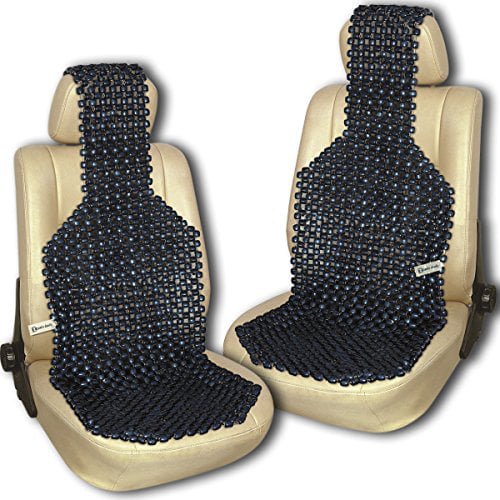 Universal Good Ventilation Car Seat Cushion Zento Deals Pair of Black Premium Quality Natural Wooden Beaded Seat Massage Cushion 